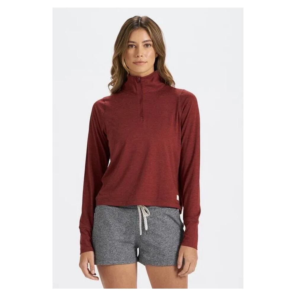 Vuori Crescent Half Zip Pullover Mock Neck Sweater Rust Orange Women Large - Picture 1 of 9